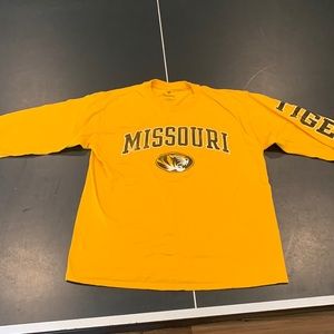 Mizzou Tigers (Missouri), Yellow(Gold)/Black, Men’s Large Long-Sleeve T-Shirt